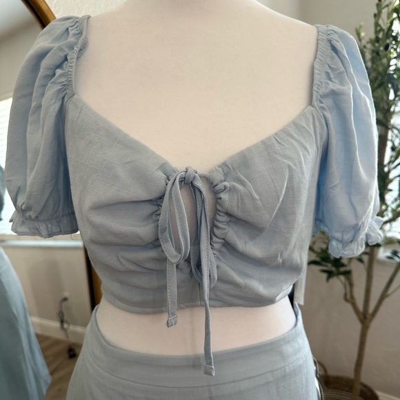 Speechless Side Slit Mini Skirt and Tied Front Crop Top Outfit size Large NWT - Picture 2 of 10